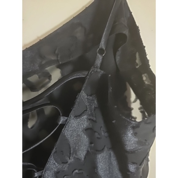 Victoria's  Secret Women's S  Mini Sheer Lacy‎ Rose Gold Lbl Black Bow Ties SEXY - Picture 11 of 12